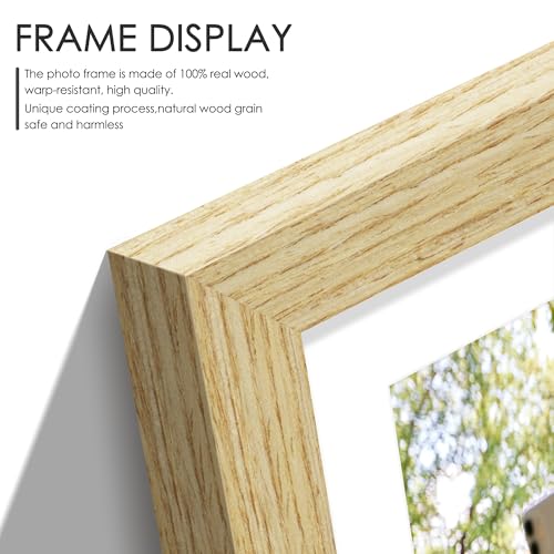 Image of DUENPY 11x14 Collage Picture Frame, Made of Natural Solid Wooden Picture Frames, Displays Five 4x6 Picture Collage, or 11x14 (Without Mat) Wall Decor, Wall Hanging, or Tabletop, Solid Color.