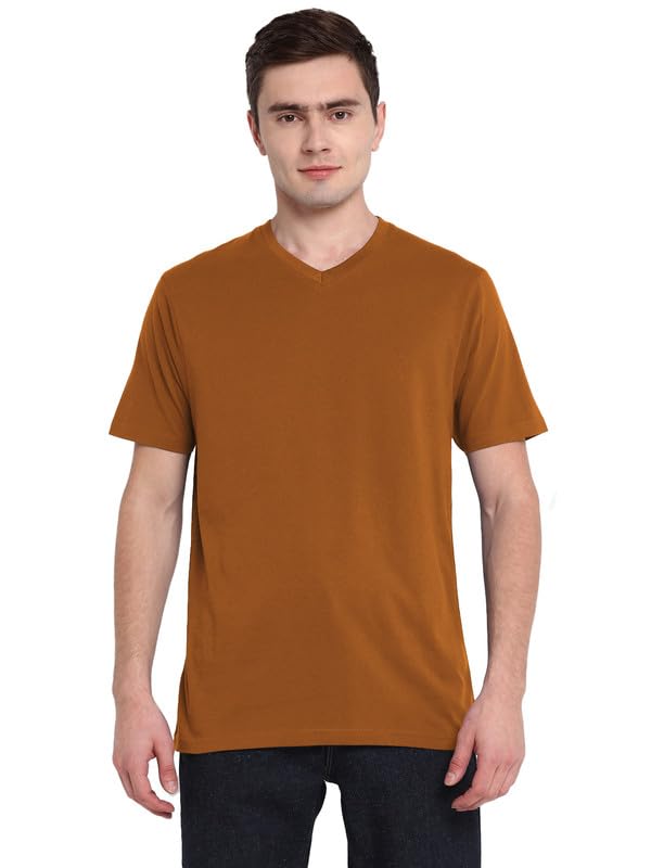 Image of Aventura Outfitters Men's 100% Cotton V-Neck Half Sleeve T-Shirt, Pack of 4