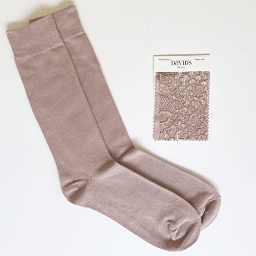 Spotlight Hosiery Men's Groomsmen Wedding Gift Solid Color Dress Socks - QUARTZ & ROSE GOLD METALIC, Men Sock Size 10-133