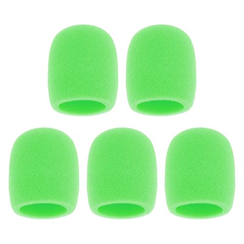 OriGlam 5pcs Thick Foam Mic Covers Handheld Microphone Windscreen, Washable Pop Filter Microphone Cover for KTV Performance (Green)