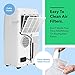 Vremi 6,250 BTU Portable Air Conditioner for Rooms up to 250 Square Feet - Powerful AC Unit with Cooling Fan, Wheels, Reusable Filter, Auto Shut Off and LED Display