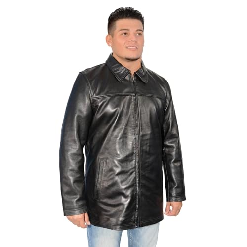 Image of Milwaukee Leather SFM1820 Men's Classic 'JD' Black Lambskin Leather Jacket with Zipper Closure