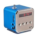 Eboxer Portable Mini Speaker Music Player FM Radio Stereo Speaker Support TF Card and U Disk, Brief Design, Perfect Mini Speaker for Room Bike Car for Phone/Tablet/Computer (Blue)
