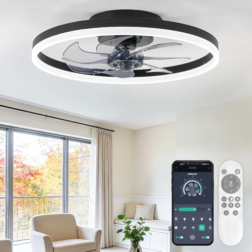 ORITHAM 20" Low Profile Ceiling Fans with Lights and Remote