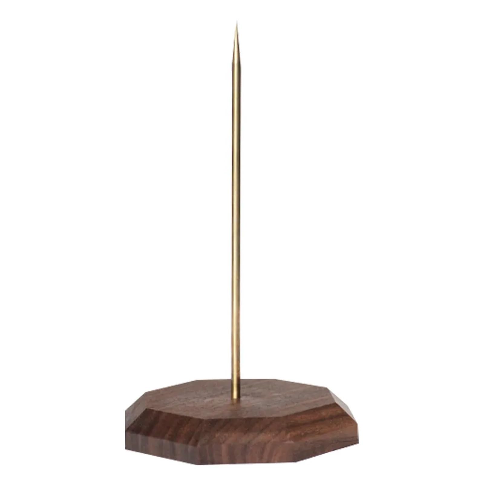 Soporte para recibos Soporte de papel recibo madera y cobre, varilla con púas for restaurante, Bar, mostrador, organizador notas, almacenamiento escritorio compacto, factura poste recto de restaurante