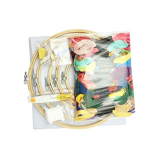 Kit Broderie Point de Croix Imprimé Couleurs Jojofuny avec Accessoires et Outils DIY