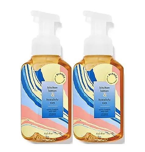 Bath and Body Works Kitchen Lemon & Honolulu Sun Gentle Foaming Hand Soap 8.75 Ounce 2-Pack (Kitchen Lemon & Honolulu Sun)