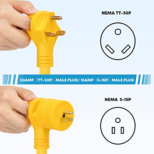 image for Kohree 30 Amp RV Power Extension Cord 50 ft with Grid Handle Heavy Dut