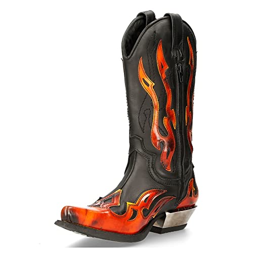 New Rock Boots Style 7921 S2 Red & Black (Eu 43) 10 Us #TOP30