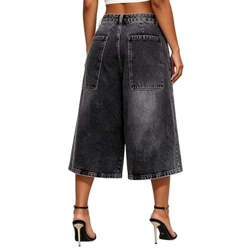 Pantalones vaqueros 3/4 holgados para looks urbanos de ocio