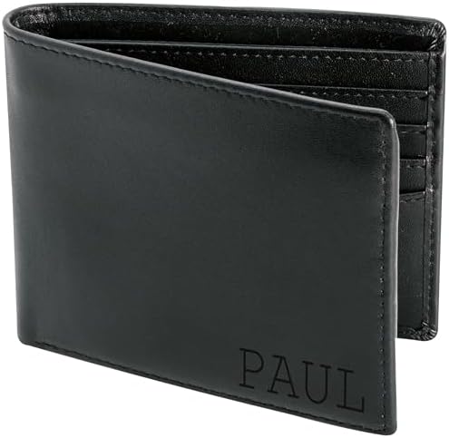STAY FINE Personalized Wallet for Men, Custom Engraved Leather RF...