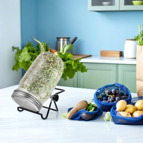 Kit de germination bocal Mason large ouverture pour haricots et graines - 6