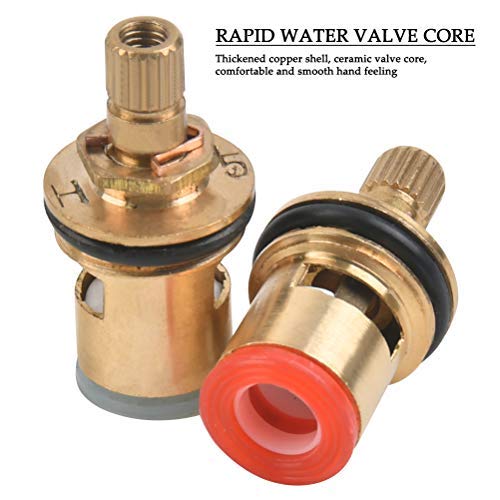 JAOMON Wasserhahn Griff Ersatz Standard Hot & Cold Tap Ventiloberteil rot und blau Top paarweise Griff wasserhahn doppelte Metall Armaturenbauteile Ventil-Oberteil Waschtischarmaturen 2*Spule 2*Griff - Image 5