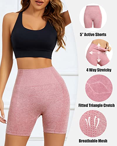 Ama Larsi Women's Workout Yoga Shorts Seamless Booty Biker Shorts High Waisted Running Athletic Leggings #TOP2