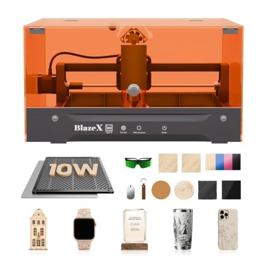 BlazeX M3 10W Laser Engraver Machine, 0.01mm Ultra-precision Laser Cutter and Engraver Machine for Wood Metal Glass Leather, Beginner-Friendly, with Enclosure Honeycomb Engraving Materials, Class 1