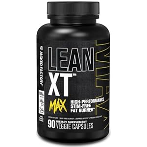 Jacked Factory Lean-XT Max – High-Performance Stim-Free Fat Burner with Carnipure, Green Tea Extract, InnoSlim, & ForsLean for Increased Metabolism, Weight Loss, & Appetite Suppression – 90 Count