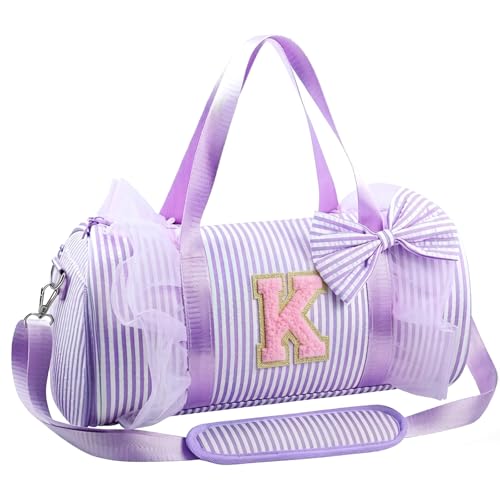 Dance Bag for Girls, Personalized Initial Ballet Bag, Birthday Gifts for Girls Age 3-8,Kids Ballet Gymnastics Bag Toddler Duffle Bag for Girls