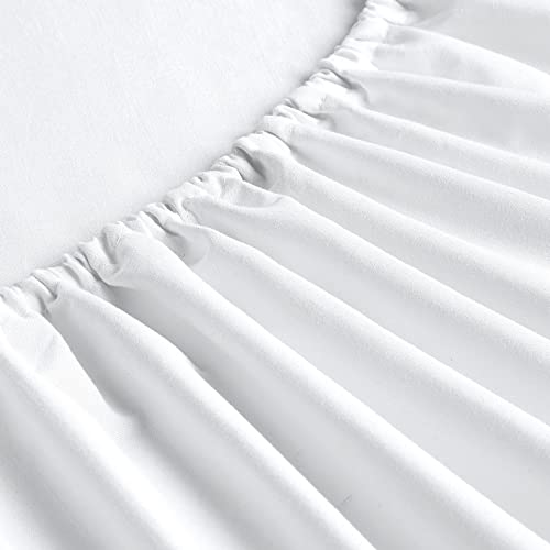 FreshCulture Twin Fitted Sheets, Bulk Pack of 6, Deep Pocket, Soft Microfiber Bottom Sheets for Home, Salons, Hotels, Twin Size Fitted Sheets Only (White)