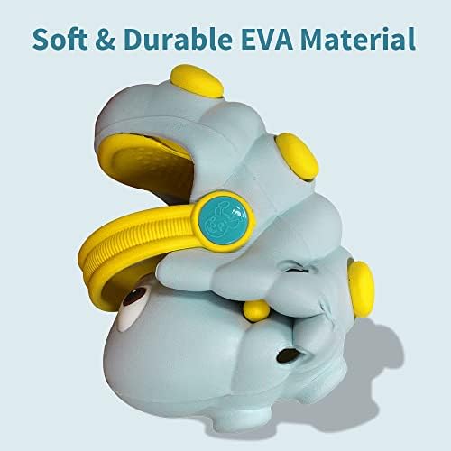Kids Cute Caterpillar Clogs Garden Shoes Boys Girls Non-Slip Soft EVA Slides Slippers Indoor Outdoor Waterproof Children Water Shower Beach Pool Sandals, Blue, 8-9 Toddler | Image 3
