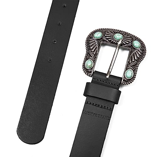 Image of Lucky Brand Women's Western Leather Belt | Classic | Fashion | Vintage | Buffalo Leather | Western-Inspired