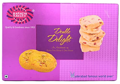 Image of Karachi Bakery Double Delight Fruit Biscuit with Badam and Pista, 400g (Pack of 3)