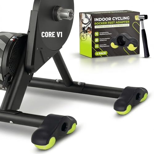 Only for Core V1, Rocker Feet Adapters with Tennis Balls 4 Pack, Thick Injection-Molded Accessory for Wahoo Kickr Indoor Bike Cycling Smart Trainers to Make Your Riding More Comfortable