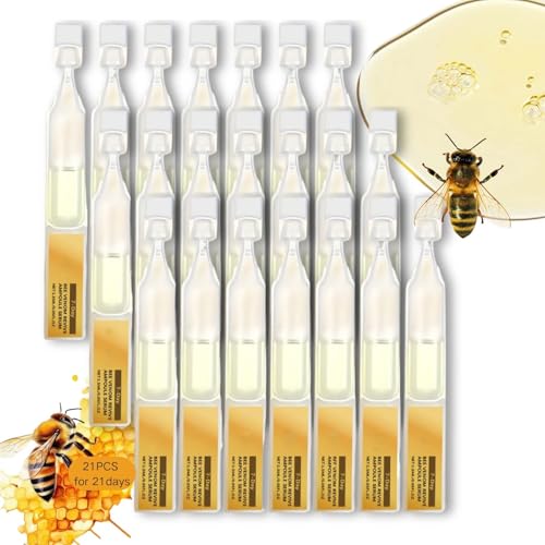 Hyaluronic Acid & Bee Venom Serum Ampoules Anti Aging for Face,Bee Venom Revive Ampoule Serum,Hydrating Collagen Moisturiser for Smooth Wrinkle,Barrier Repair,Glowing Skin,Single-Use,21pcs for 21 Days