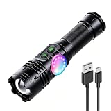 懐中電灯 LEDライト 充電式 超高輝度 6000ルーメン Type-C急速充電 5000mAh大容量 COBサイドライト 14モード LED残量表示 メモリー機能 IP65防水 アルミ合金 滑り止め設計 SOS点滅 防災 停電対策 キャンプ 夜釣り アウトドア