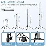 EMART 10x10FT Backdrop Stand, Photo Studio Back Drop Adjustable Stand with 6 Backdrop Clamps,2 Sandbags and Carry Bag,Heavy Duty Background Support System Kit for Photography,Parties,Wedding,Video - Image 5