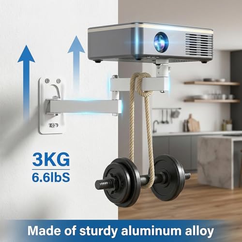 Image of ZORBES Projector Wall Mount Stand, Foldable Tilt Swivel 360, Up to 6.6 lbs