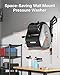 Giraffe Tools Wall Mounted Pressure Washer G30 with Upgraded 1800W Motor, Max 2900 PSI, 2.2 GPM Electric Power Washer with 100ft Retractable Black Pressure Hose, Automatic Rewind, Light Silver