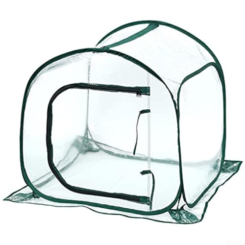Innovadora para interior/exterior solución de jardinería transparente cubierta de invernadero que proporciona un amplio espacio y características de control de temperatura