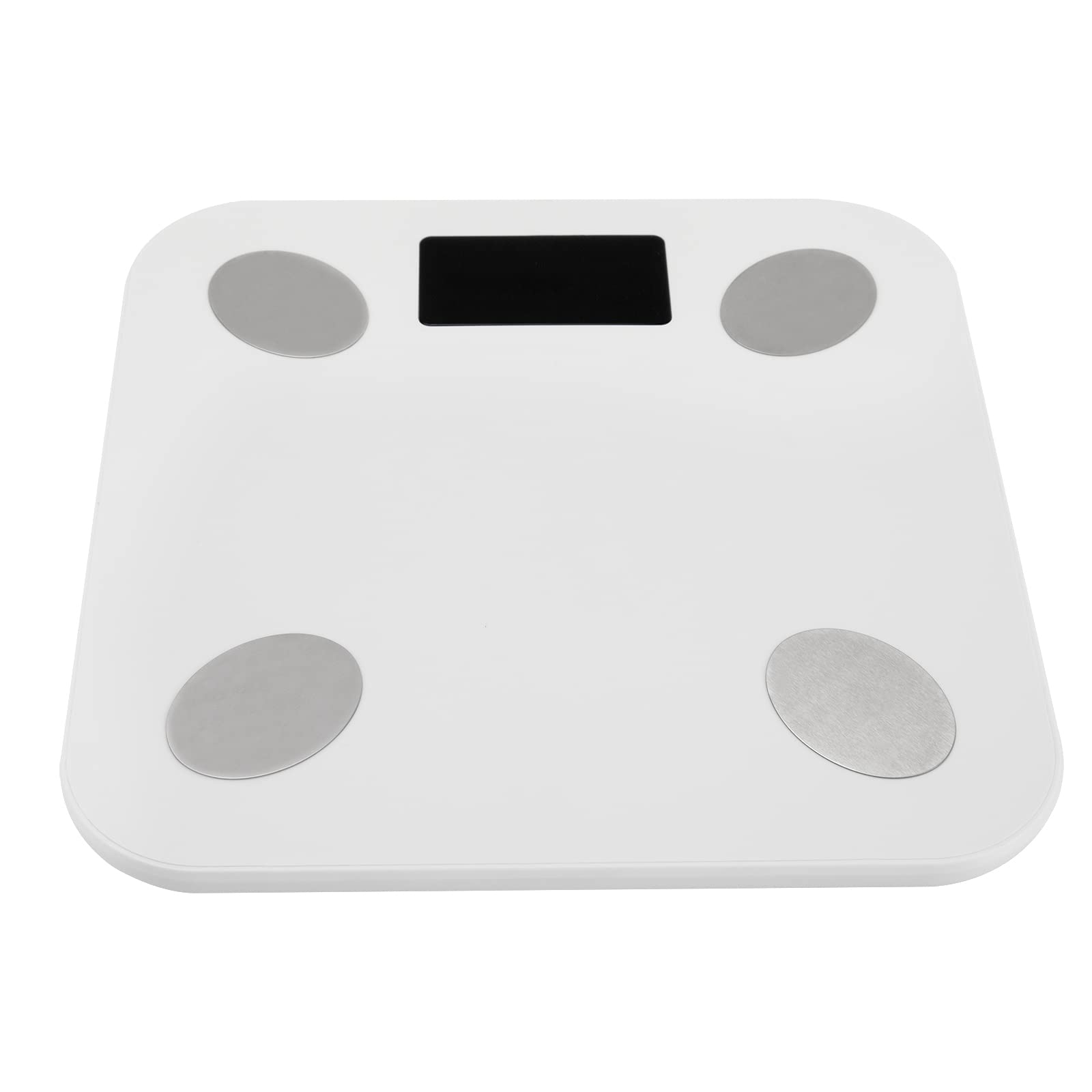 Biała cyfrowa waga łazienkowa, waga do pomiaru tkanki tłuszczowej BMI cyfrowa waga i analizator składu ciała, do salonu, sypialni, gabinetu, studia fitness 26 x 26 cm
