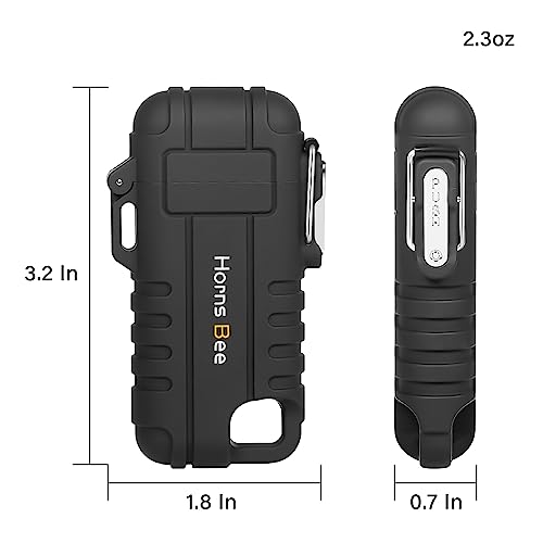 Horns Bee Windproof Electric Lighter - Plasma Lighters With Long Flexible Neck, Rechargeable Electric Candle Lighters, Waterproof Torch Lighter, Camping Accessories Survival Hiking Gear (Orange) #TOP3
