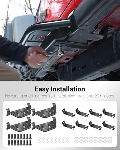 4 Piezas Estribos Laterales para Jeep Wrangler y Gladiator miniatura 6