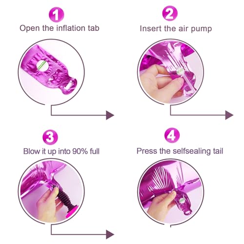 Image of Rosy Purple 6 Balloon, Number Balloons 40 Inch, 6th Balloons for Birthday Decorations, Rosy Purple Party Supplies 6 Birthday Balloon, Number 6 Balloon