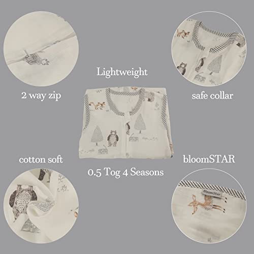 Image of Toddler Sleeping Sack Muslin Cotton (18-36M) - Lightweight Sleeveless Wearable Blanket, Breathable, Roomy Fit, 0.3-0.5 TOG for Nap & Bedtime