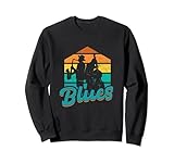 Vintage Blues Musiciens | Saxophone Contrebasse Sweatshirt...
