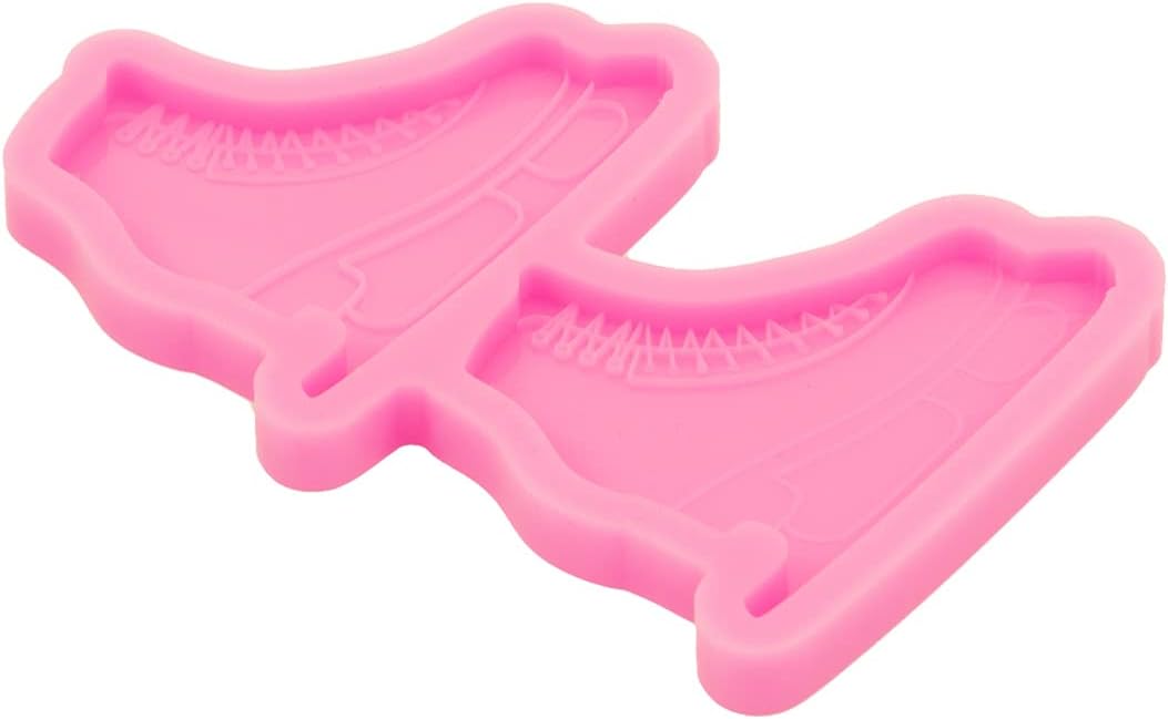 Angel Wings Shiny Glossy Skating Shoes - Resin Silicone Phone Grip Socket Mold - DIY Craft Casting Mold for Badge Reel