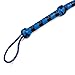 HADZAM Whip Made with Well Balanced Handle for Creating Sound Effects, 4, 6, 8 FT in 8 Plaits & 10FT in 12 Plaits with 5 Extra Crackers/Poppers in Multiple Color Option. (Blue Black, 10 FEET)