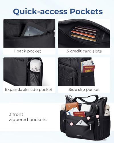 BAGSMART Crossbody Bag Tote Bag for Women, Shoulder Bag Handbag tote Bag with Compartments Purse Tote Top Handle Satchel4