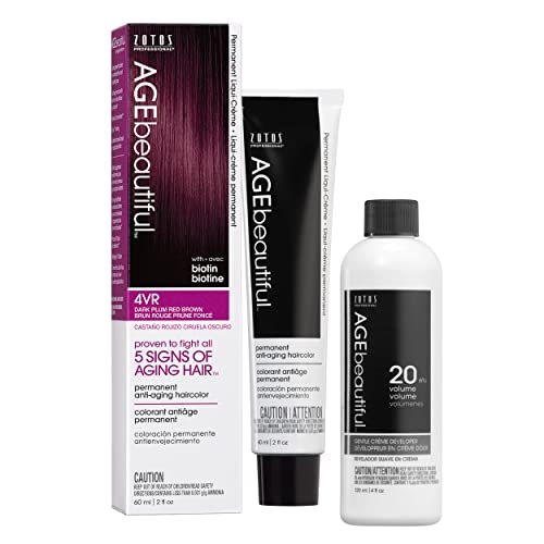Image of AGE beautiful Permanent Hair Color Cream, 100% Gray Coverage Hair Dye with Biotin Anti-Aging Formula for Fuller, Thicker Hair, Professional Salon Quality