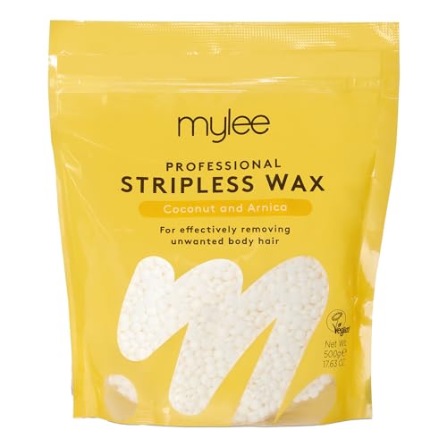 Mylee Professional Perlas de Cera Depilatoria 500g, Bolitas Sin Bandas, Sin Dolor para Cuerpo, Cara e Ingles (Coco y Árnica)