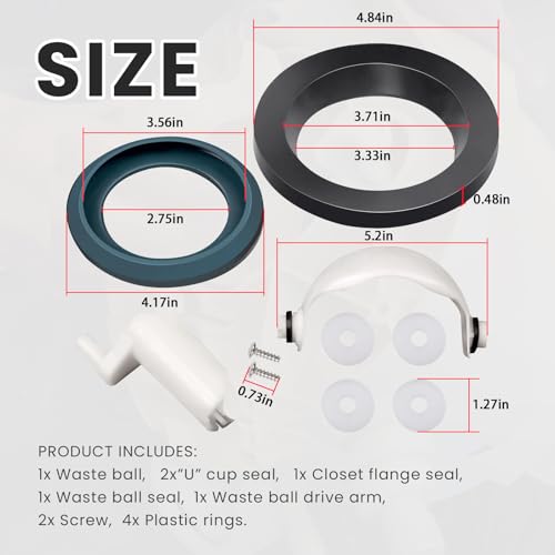 Image of 34117 Waste Ball Kit Compatible with Thetford Aqua Magic Style II, Style Lite, Style Plus Toilet,Replaces 34120,34117