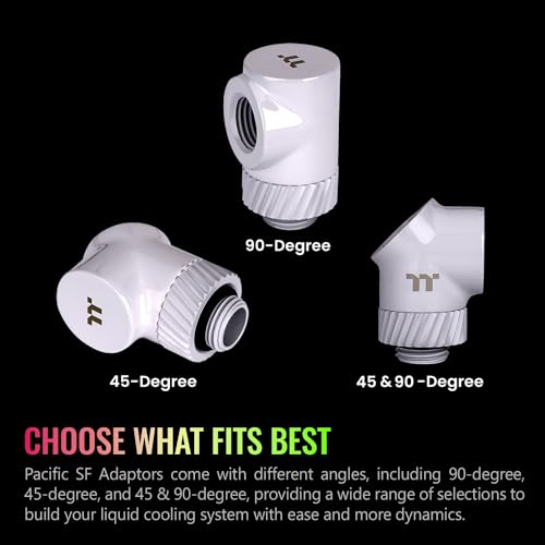 Image of Thermaltake Pacific SF 90 Degree Adapter White /DIY LCS /Fittings CL-W396-CU00WT-A