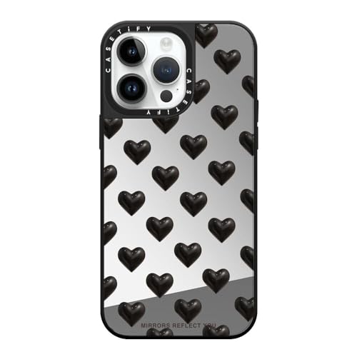 CASETiFY ~[ iPhone 14 Pro Max P[X [1.5m̗NA/MagSafe ɑΉ] - black hearts - Vo[ (ubNop[)