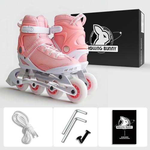 Image of Inline Skates PRO for Adult Women - ABEC-9 Bearing with Breathable Lining for Male Female, Optional Brake, Size W 6-9, Black