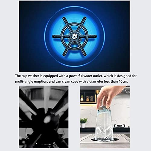 Fregadero compacto de acero inoxidable con enjuague automático de vidrio de 21 pulgadas, fregadero de bar para cafetería y hogar, drenaje eficiente de espacio pequeño, fácil de limpiar