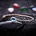 AnazoZ Brazaletes Gota de Agua con Circonita Azul Pulsera para Mujer Chapado...