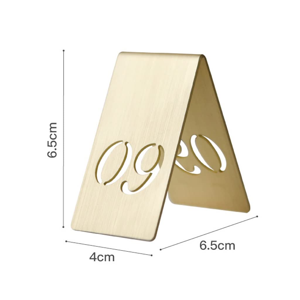 Números De Mesa De Pie Placas De Letreros De Escritorio Lados Dobles Huecos 6,5 Cm × 6,5 Cm × 4 Cm, para Restaurante Café Bar Marcador De Mesa De Latón Tarjeta De Asiento Reservado (17)